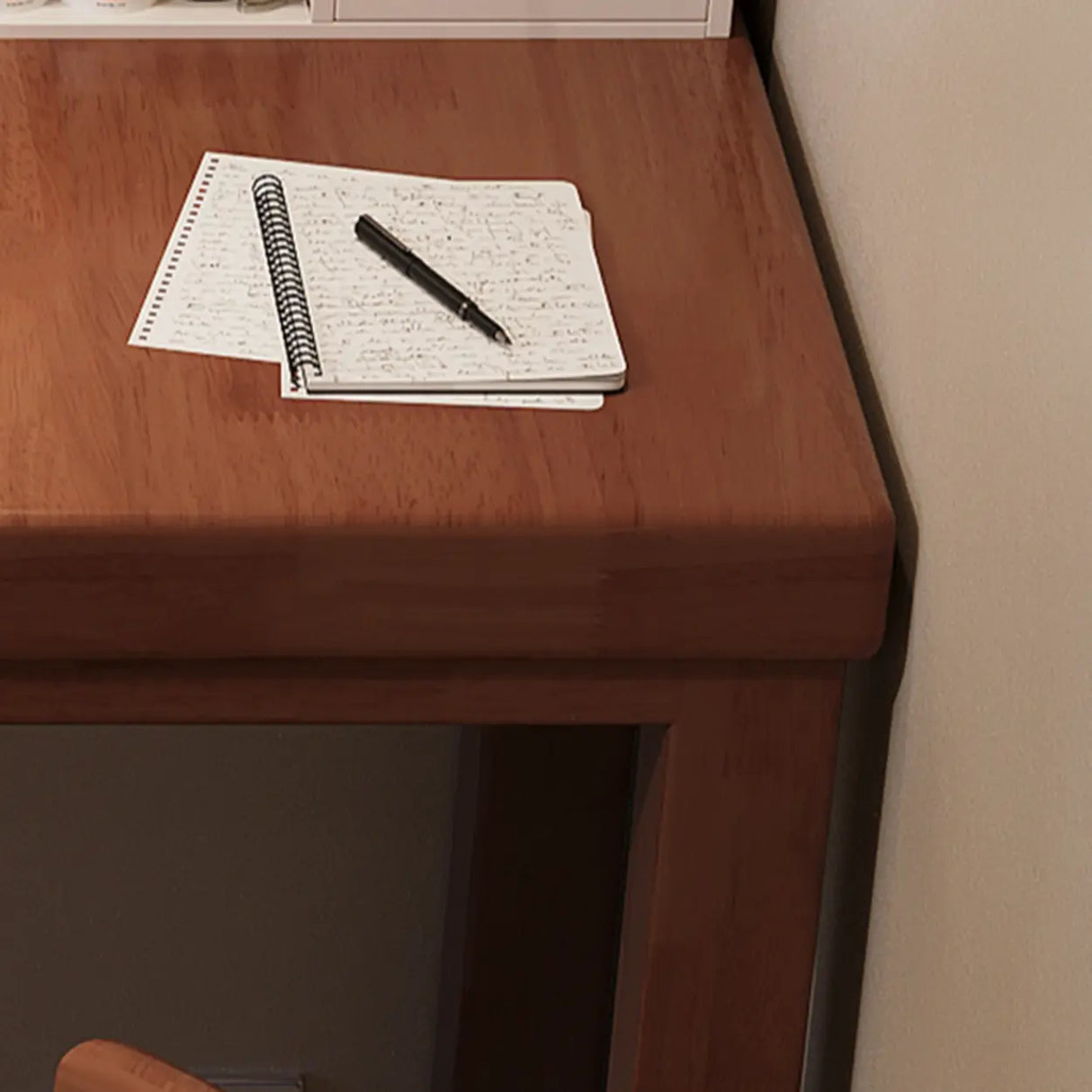 White Rubberwood L-Shape Butcher Block Writing Desk Image - 11