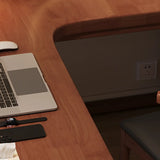 White Rubberwood L-Shape Butcher Block Writing Desk Image - 12