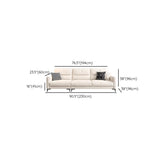 White Scratch Resistant Fabric Sewn Pillow Back Sofa #size