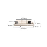 White Scratch Resistant Fabric Sewn Pillow Back Sofa Image - 15