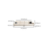 White Scratch Resistant Fabric Sewn Pillow Back Sofa Image - 16