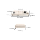 White Scratch Resistant Fabric Sewn Pillow Back Sofa Image - 19