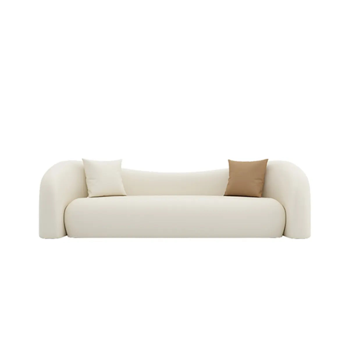 White Scratch Resistant Faux Leather Tight Back Sofa Image - 10