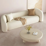 White Scratch Resistant Faux Leather Tight Back Sofa Image - 11