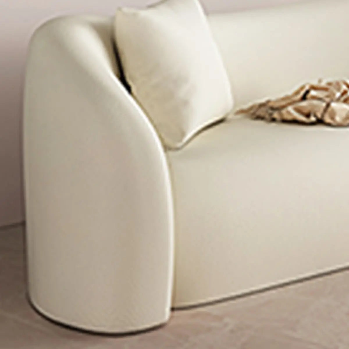 White Scratch Resistant Faux Leather Tight Back Sofa Image - 12