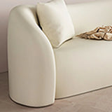White Scratch Resistant Faux Leather Tight Back Sofa Image - 12
