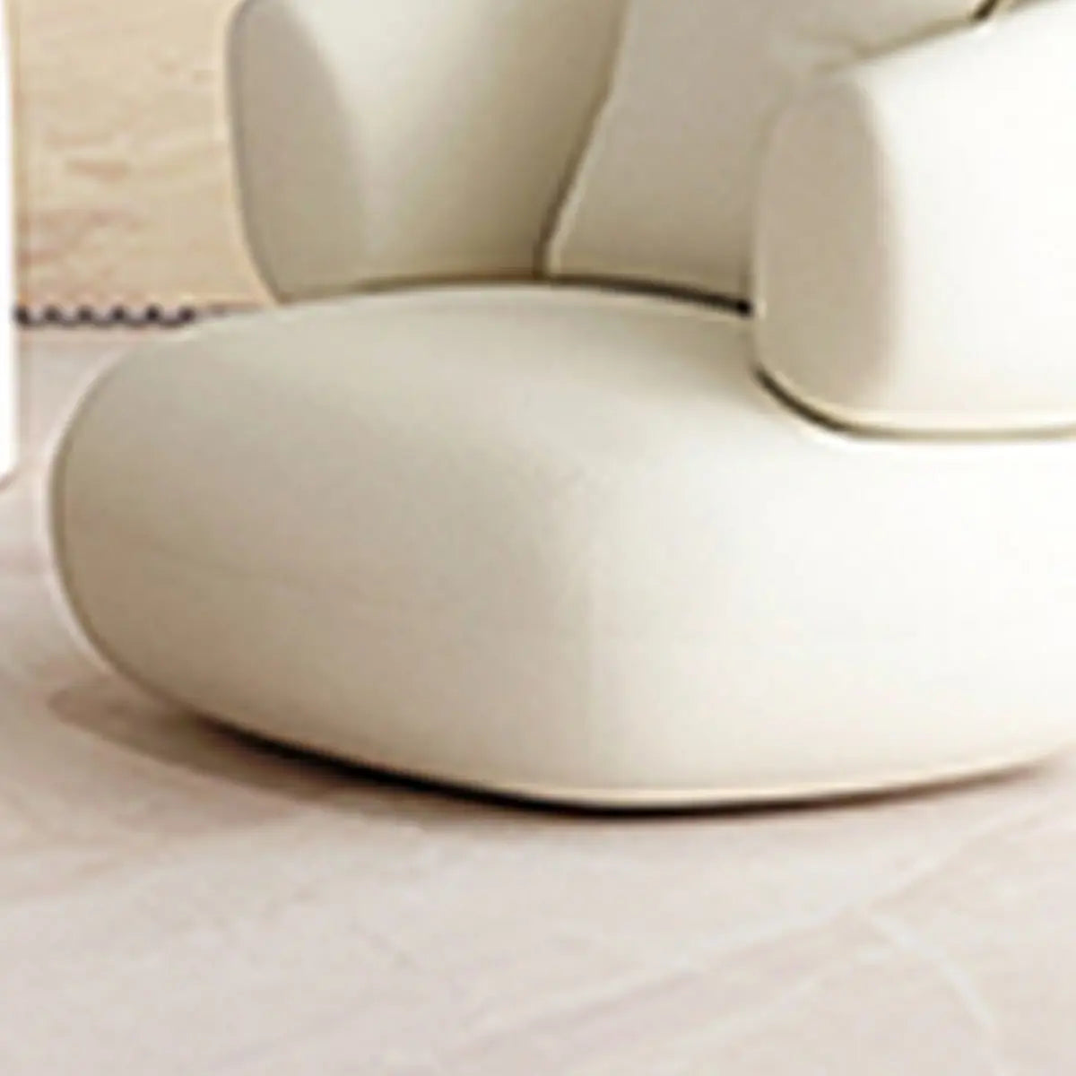 White Scratch Resistant Faux Leather Tight Back Sofa Image - 13