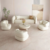 White Scratch Resistant Faux Leather Tight Back Sofa Image - 3
