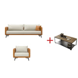White Scratch Resistant Leather Upholstered Back Sofa Image - 10