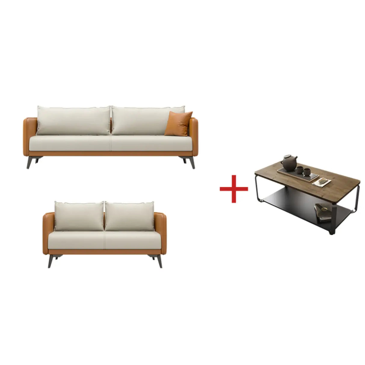 White Scratch Resistant Leather Upholstered Back Sofa Image - 14