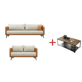 White Scratch Resistant Leather Upholstered Back Sofa Image - 14