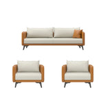 White Scratch Resistant Leather Upholstered Back Sofa Image - 16