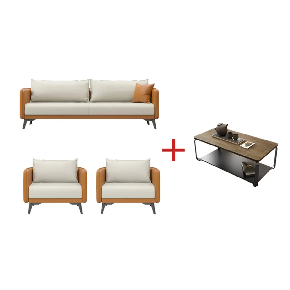 White Scratch Resistant Leather Upholstered Back Sofa Image - 18