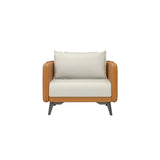 White Scratch Resistant Leather Upholstered Back Sofa Image - 2