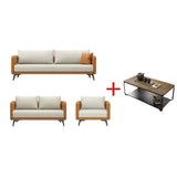 White Scratch Resistant Leather Upholstered Back Sofa Image - 21