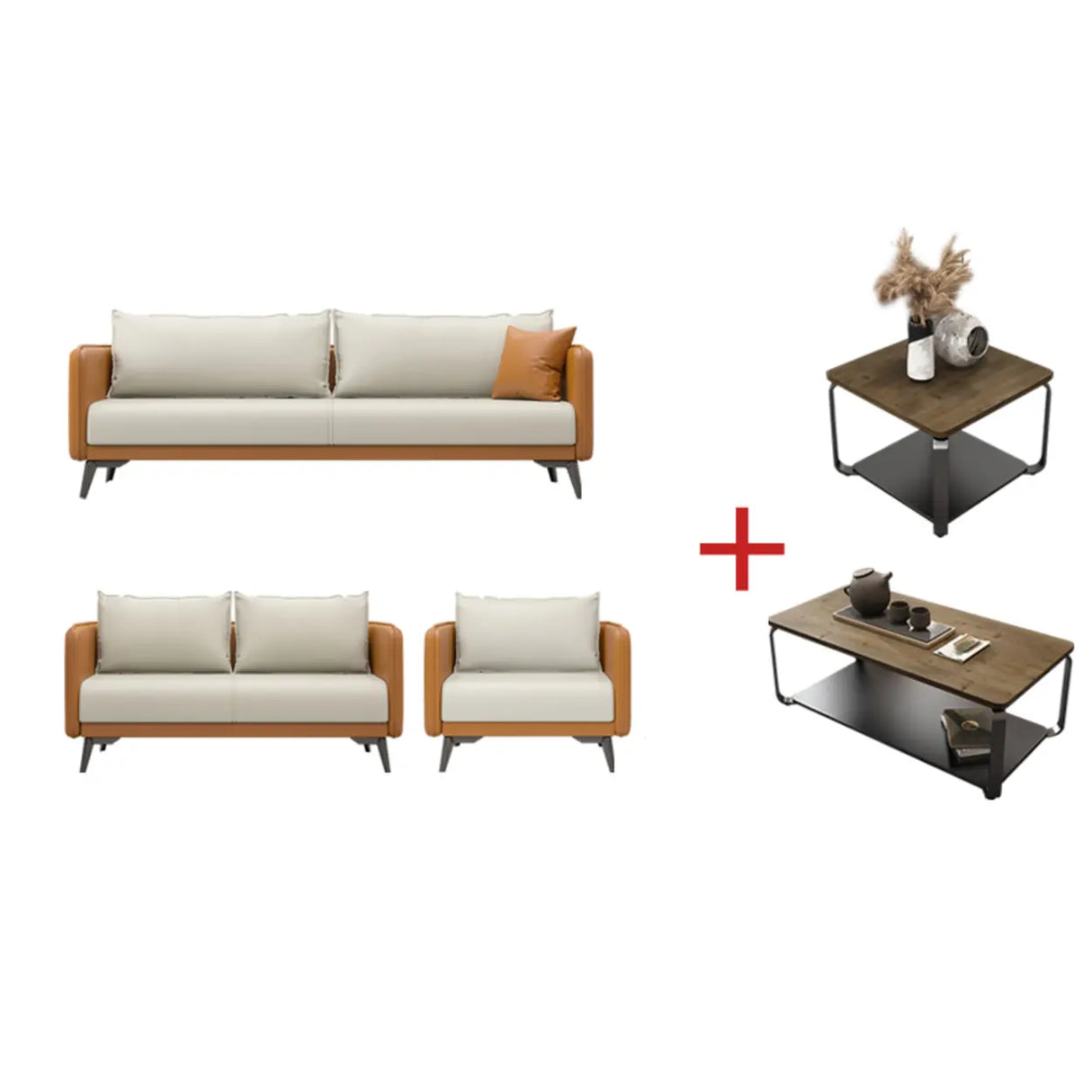White Scratch Resistant Leather Upholstered Back Sofa Image - 22