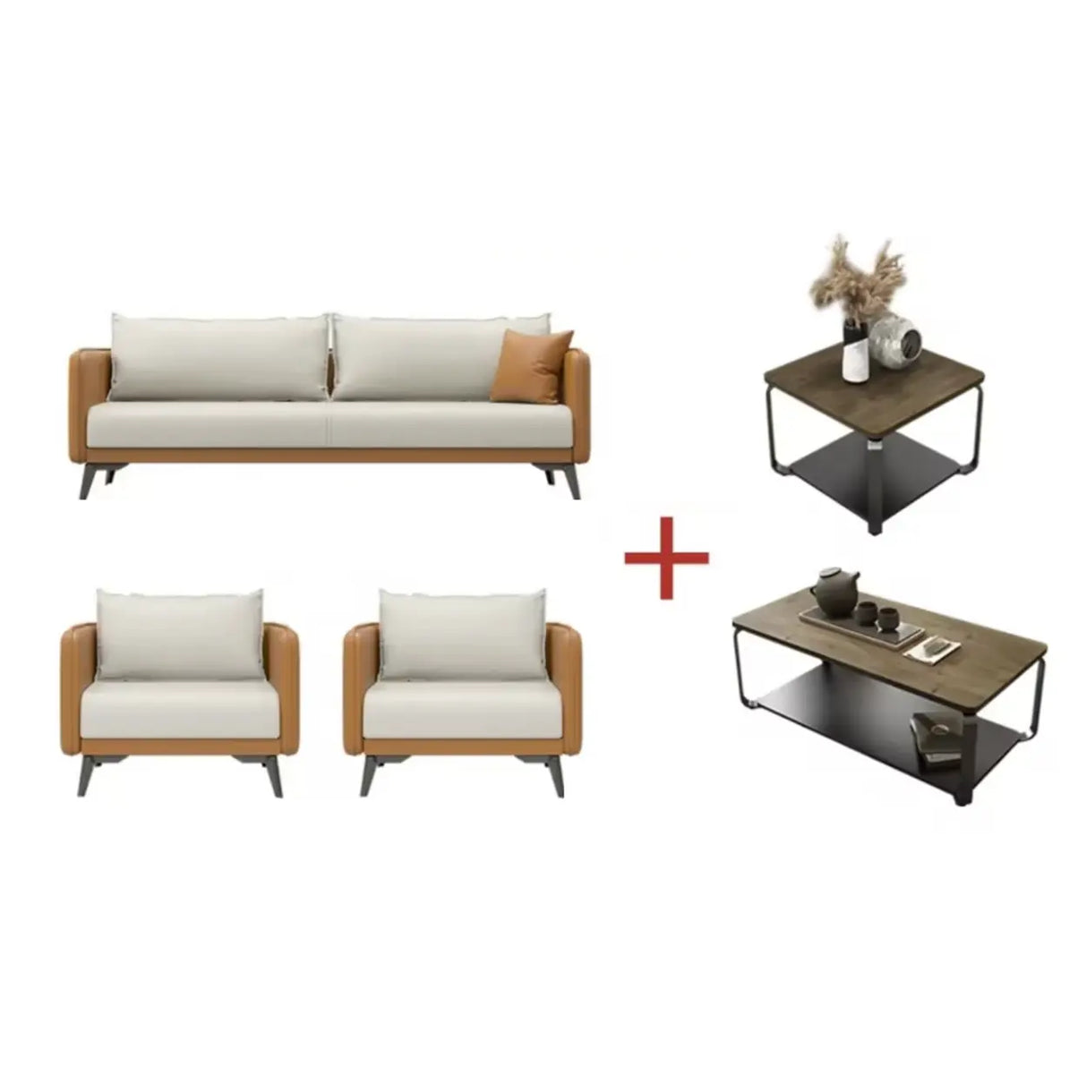 White Scratch Resistant Leather Upholstered Back Sofa Image - 23