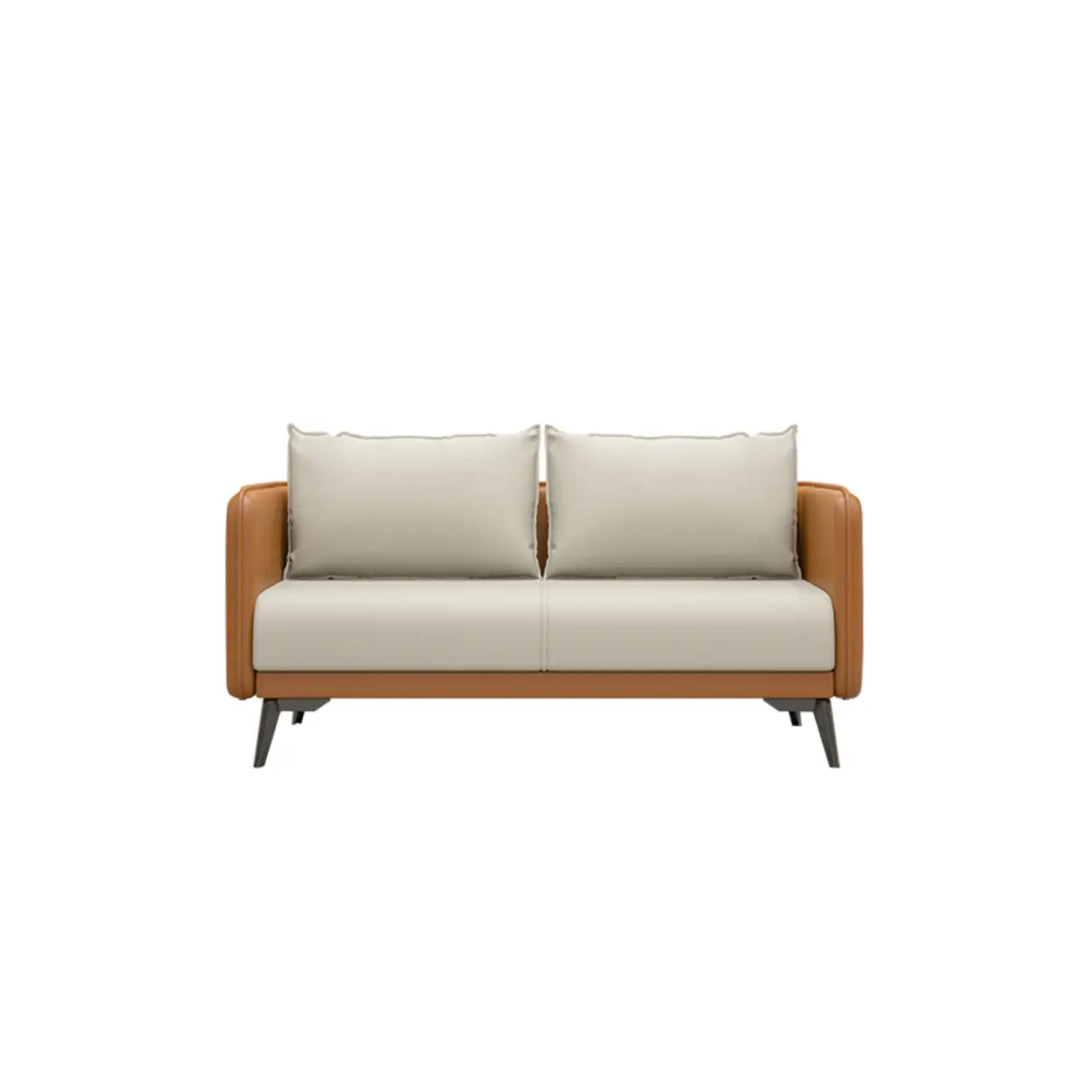 White Scratch Resistant Leather Upholstered Back Sofa Image - 3