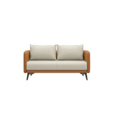 White Scratch Resistant Leather Upholstered Back Sofa Image - 3