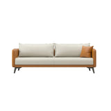White Scratch Resistant Leather Upholstered Back Sofa Image - 5