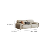 White Scratch Resistant Leather Wood Frame 3-Seats Sofa #size