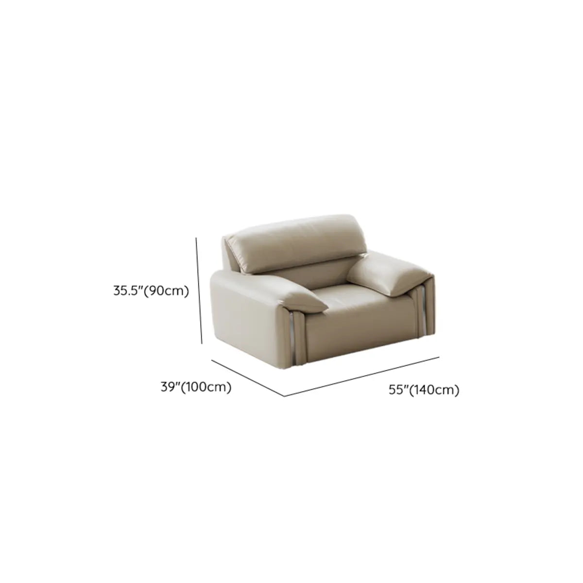 White Scratch Resistant Leather Wood Frame 3-Seats Sofa Image - 18