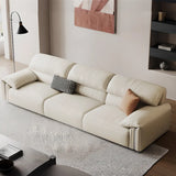 White Scratch Resistant Leather Wood Frame 3-Seats Sofa Image - 8