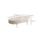 White Scratch Resistant Stone Oval Storage Coffee Table #size