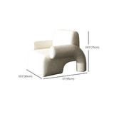 White Sherpa Fabric Fixed Back Low-Back Arm Chair Image - 12