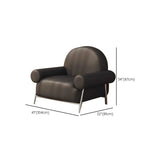 White Sherpa Fixed Back Arm Chair with Four Silver Legs Image - 12