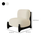 White Sherpa Fixed Back Black Wood Leg Slipper Chair #size