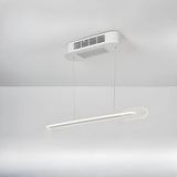 White Simple Dimming Bladeless Ceiling Fan with Light Image - 7