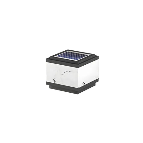White Simple Rectangular Glass Outdoor Table lamp Image - 2