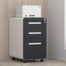 White Small Steel Mobile Short Lockable Filing Cabinet Image - 3