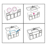 White Sound Dampening Rectangular Quartz Apron Sink Image - 10