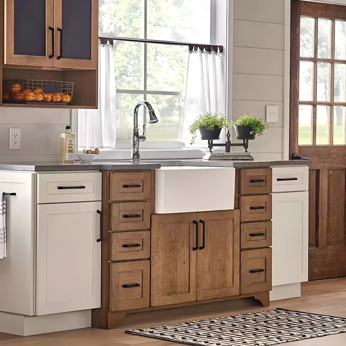 White Sound Dampening Rectangular Quartz Apron Sink Image - 12