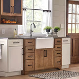 White Sound Dampening Rectangular Quartz Apron Sink Image - 12