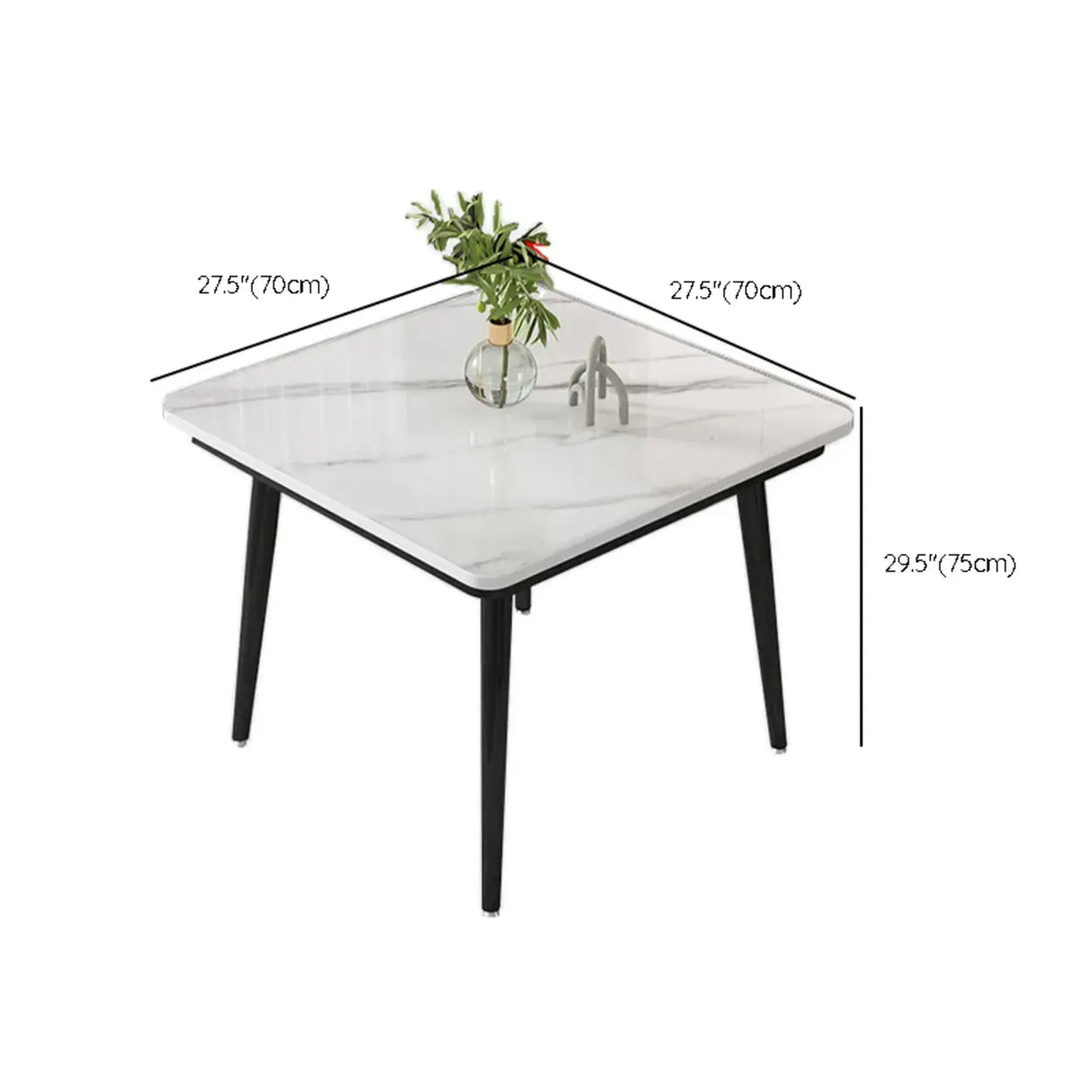 White Square Dining Table Set with Upholstered Chairs Image - 10