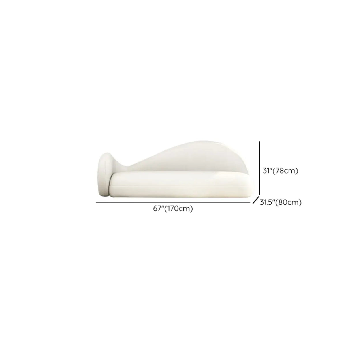 White Stain Resistant Sherpa Tight Back Curved Sofa 