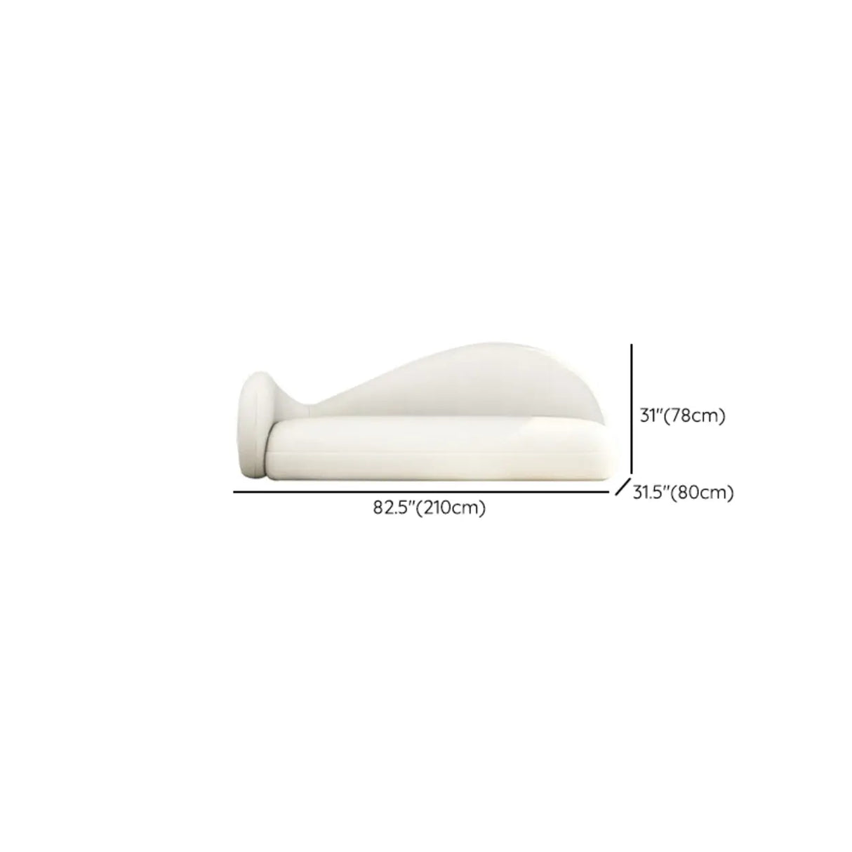 White Stain Resistant Sherpa Tight Back Curved Sofa Image - 12