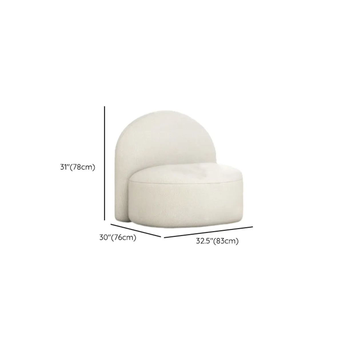 White Stain Resistant Sherpa Tight Back Curved Sofa Image - 15