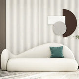 White Stain Resistant Sherpa Tight Back Curved Sofa Image - 4