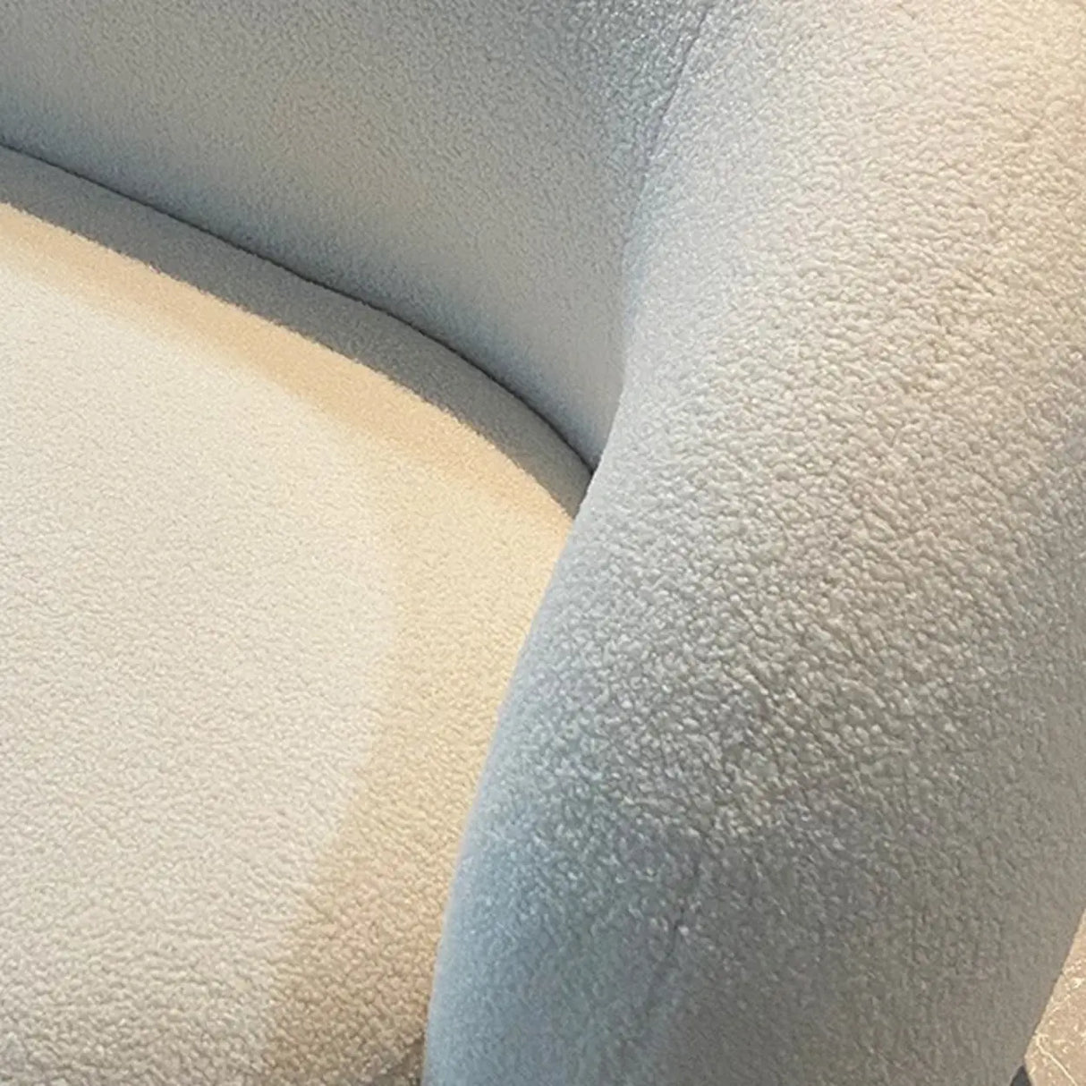 White Stain Resistant Sherpa Tight Back Curved Sofa Image - 6