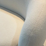 White Stain Resistant Sherpa Tight Back Curved Sofa Image - 6