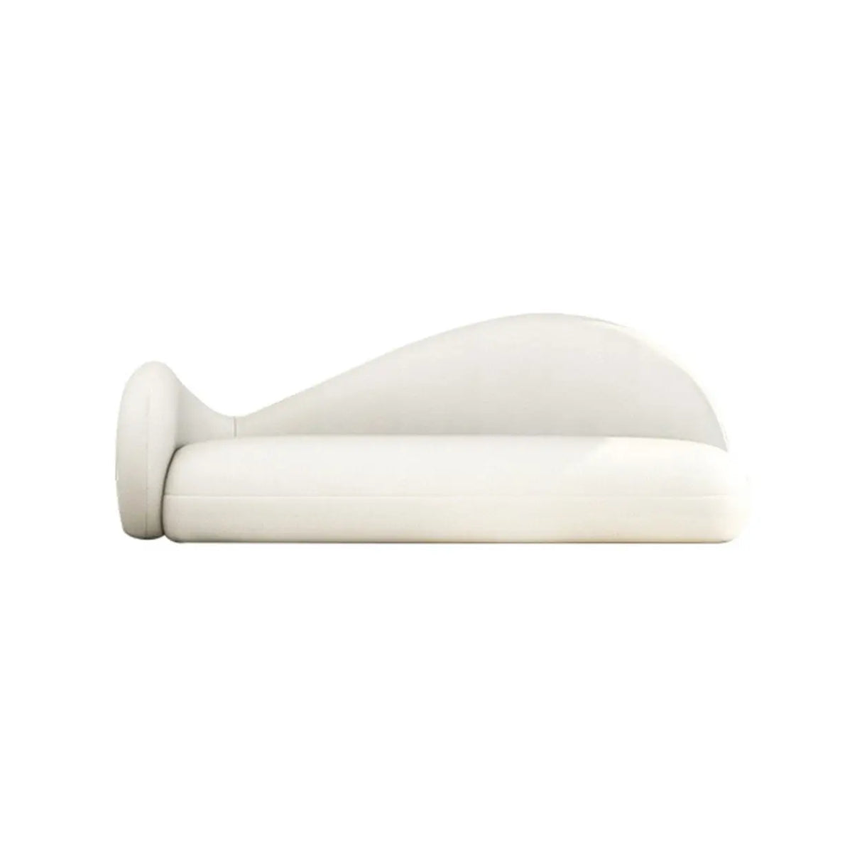 White Stain Resistant Sherpa Tight Back Curved Sofa Image - 9