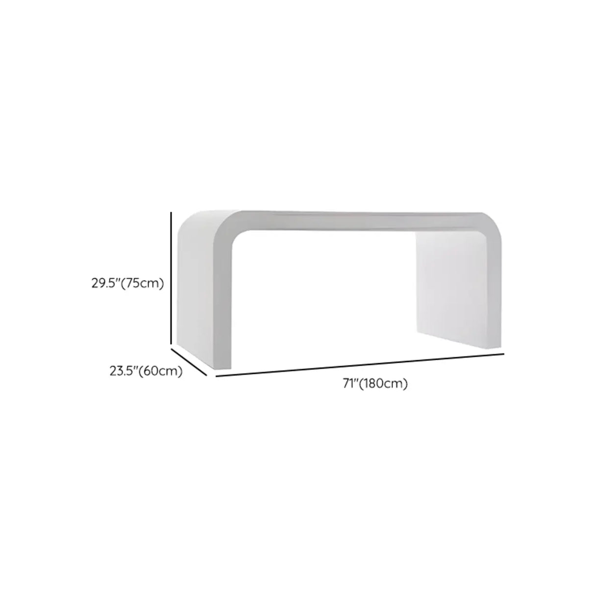 White Standard Curve Wooden Desk Shell with Drawers Image - 10