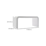 White Standard Curve Wooden Desk Shell with Drawers Image - 10