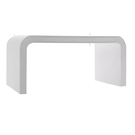 White Standard Curve Wooden Desk Shell with Drawers Image - 2