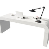 White Standard Curve Wooden Desk Shell with Drawers Image - 5