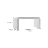 White Standard Curve Wooden Desk Shell with Drawers #size